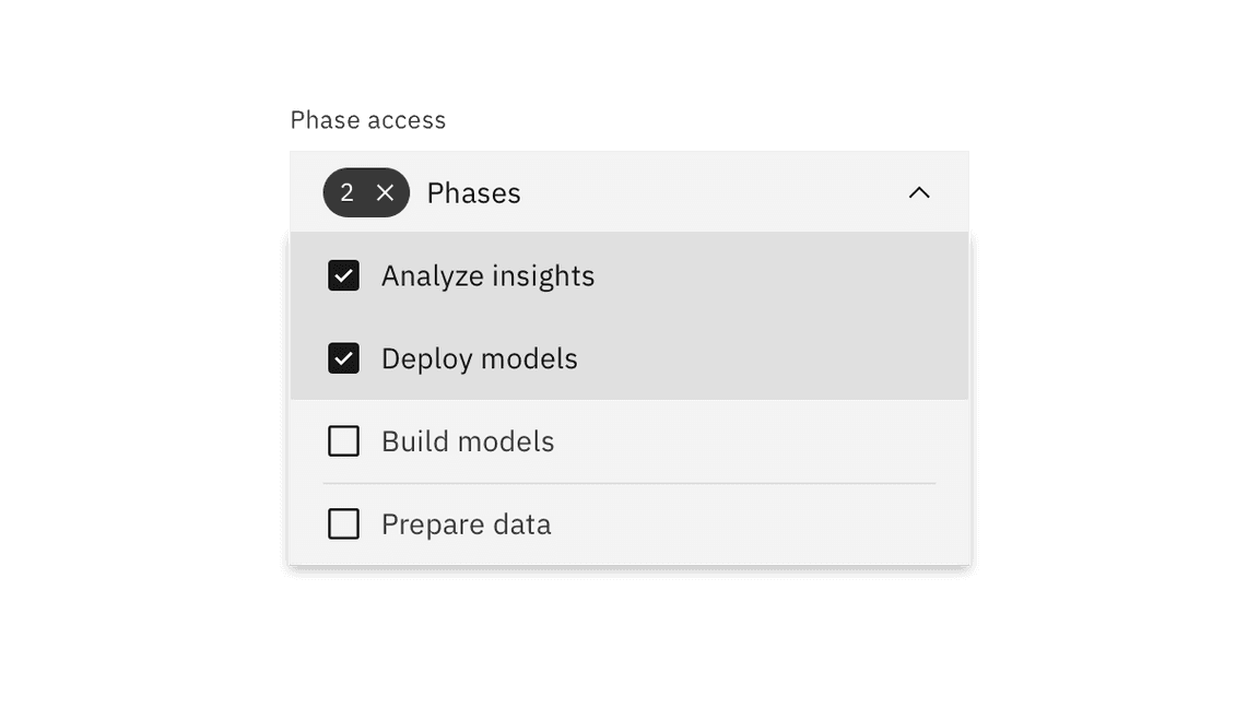 Multiselect dropdown selected state.